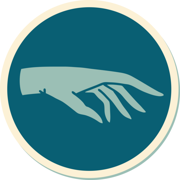 Bir insan tarafından çizilmiş geleneksel bir el dövmesi çıkartması.