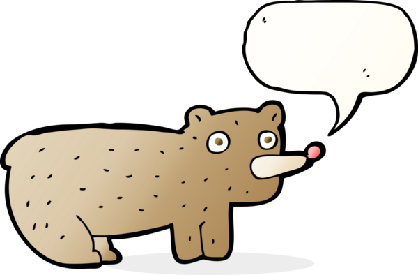 Bir insan tarafından çizilmiş komik bir çizgi film ayısı.