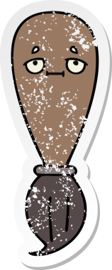 Bir insan tarafından çizilmiş karikatür fırçasının sıkıntılı çıkartması.