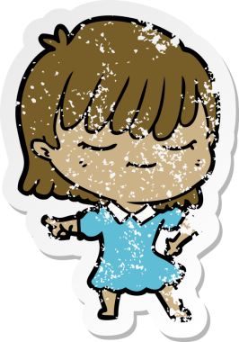 Bir insan tarafından çizilmiş karikatür bir kadının sıkıntılı çıkartması.