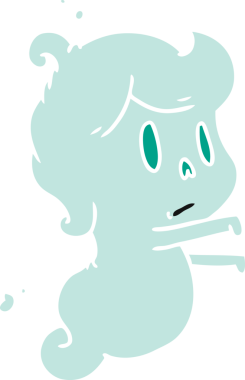 Bir insan tarafından çizilmiş sevimli bir kawai hayaletinin karikatür çizimi