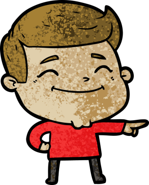 Bir insan tarafından çizilmiş mutlu çizgi film adamı.