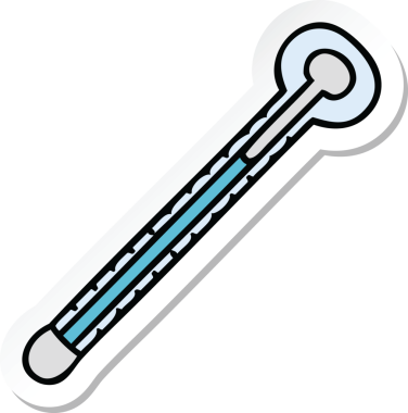 Bir insan tarafından çizilmiş garip bir el termometresinin çıkartması.