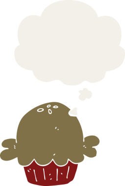 Düşünce baloncuklu karikatür turtası insan tarafından çizilmiş.