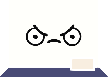 Bir insan tarafından çizilmiş beyaz bir panonun düz renkli retro karikatürü