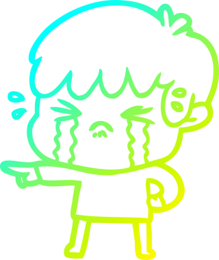 Bir insan tarafından çizilmiş ağlayan çizgi film çocuğu çizimi.