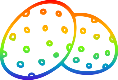 gökkuşağı gradyan çizgi çizimi bir insan tarafından çizilmiş bir çizgi film kurabiyesi