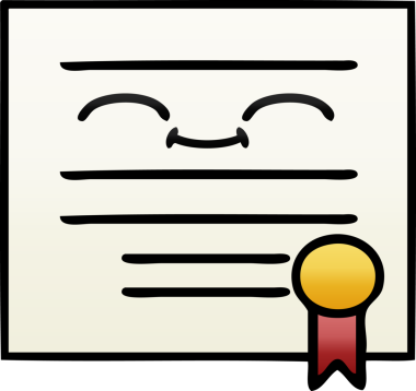 Mezuniyet diplomasının bir insan tarafından çizilmiş gölgeli karikatürü.