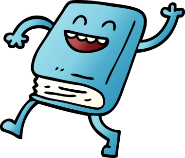 Bir insan tarafından çizilmiş karalama mutlu kitap.