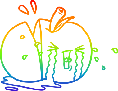 gökkuşağı gradyan çizimi bir insan tarafından çizilmiş bir elma karikatürü