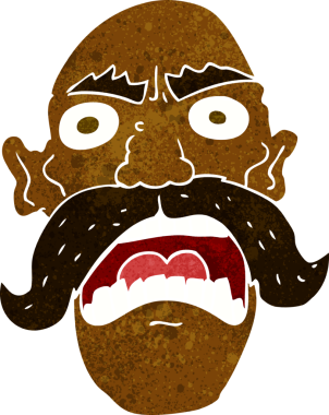 Bir insan tarafından çizilmiş kızgın yaşlı bir adam.