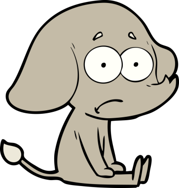 Bir insan tarafından çizilmiş, güvenilmez bir fil.