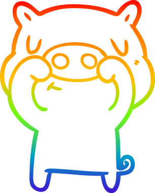 gökkuşağı gradyan çizgi çizimi bir insan tarafından çizilmiş içerikli domuz