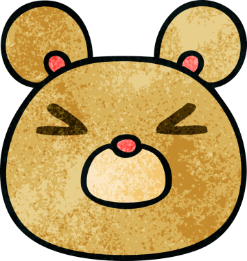 Bir insan tarafından çizilmiş garip bir ayı yüzü.