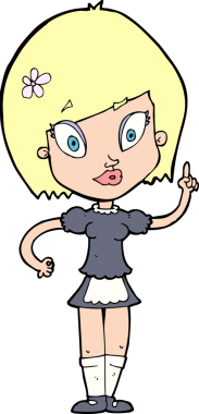 Bir insan tarafından çizilmiş güzel bir hizmetçi.