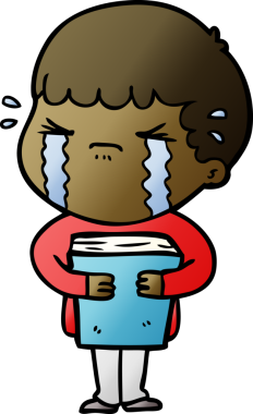 Bir insan tarafından çizilmiş ağlayan çizgi film adamı.