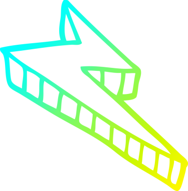 Bir insan tarafından çizilmiş bir karikatür desenli yıldırım çizimi.