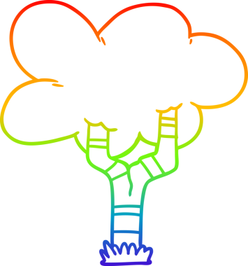 gökkuşağı gradyan çizgisi bir insan tarafından çizilmiş bir çizgi ağaç