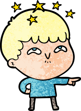 çizgi film bir insan tarafından çizilmiş hayret verici çocuk.