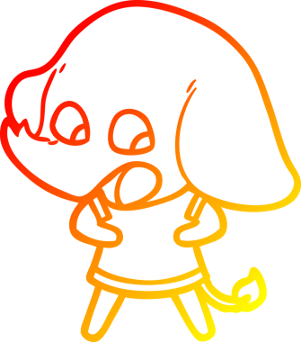 Bir insan tarafından çizilmiş şirin bir fil çizimi.