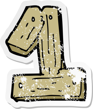 Bir insan tarafından çizilmiş bir karikatür ahşap yapıştırması.