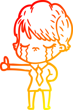 Bir insan tarafından çizilmiş, ağlayan bir çizgi kadın çizimi.