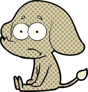 Bir insan tarafından çizilmiş, güvenilmez bir fil.