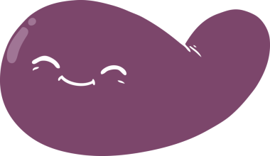 Bir insan tarafından çizilmiş düz renk çizgi film safra kesesi