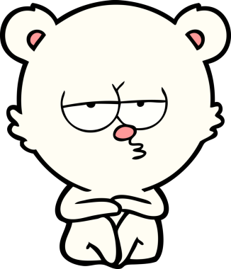 Sıkıcı kutup ayısı bir insan tarafından çizilmiş.