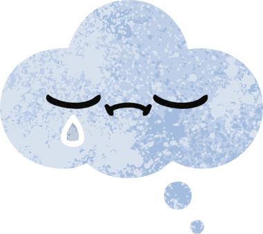 Bir insan tarafından çizilen düşünce baloncuğunun retro çizim tarzı karikatürü