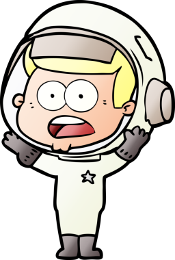 Karikatür bir insan tarafından çizilen astronotu şaşırttı.