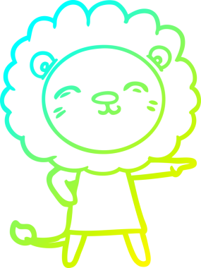 Bir insan tarafından çizilmiş karikatür aslanı çizimi.