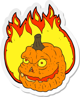 Bir insan tarafından çizilmiş ürkütücü bir balkabağının çıkartması.