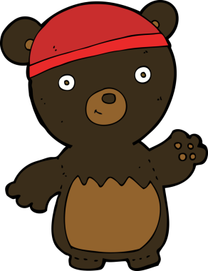 Bir insan tarafından çizilmiş siyah ayı şapkası.