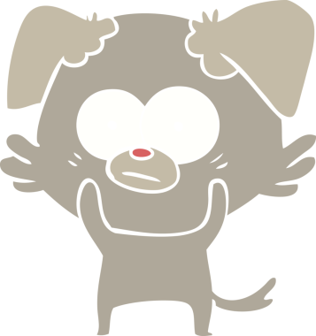 Bir insan tarafından çizilmiş gergin köpek rengi çizgi filmi.