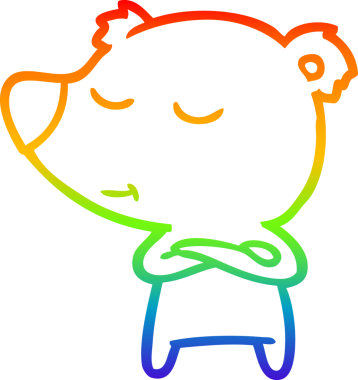 Bir insan tarafından çizilmiş mutlu bir çizgi film ayısının çizimi.