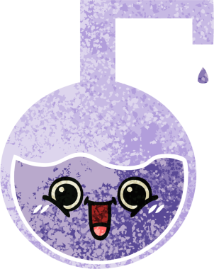 Bir insan tarafından çizilmiş bilimsel bir deneyin retro çizim tarzı karikatürü