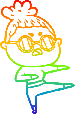 Gökkuşağı gradyan çizimi bir insan tarafından çizilmiş bir çizgi film.