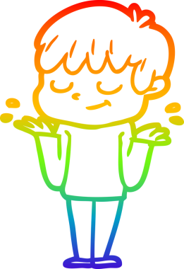 gökkuşağı gradyan çizgi çizimi bir insan tarafından çizilmiş mutlu bir çocuk