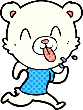 kaba karikatür kutup ayısının insan tarafından çizilmiş dili.