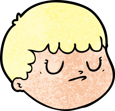 Bir insan tarafından çizilmiş erkek yüzü.