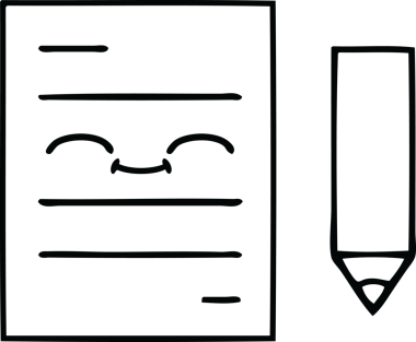 Bir insan tarafından çizilmiş bir test kağıdının çizgi çizimi