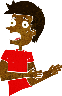 Çizgi film bir insan tarafından çizilmiş stresli adam