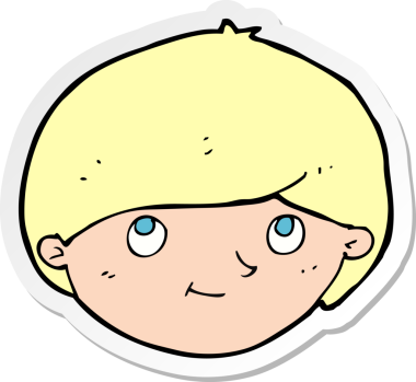 Bir insan tarafından çizilmiş mutlu bir adamın çıkartması.