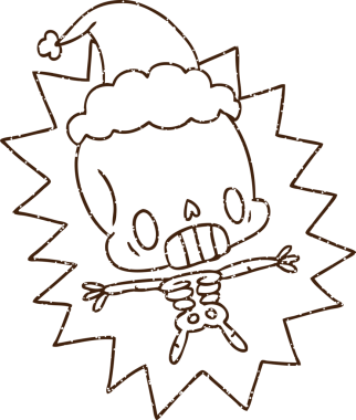 Bir insan tarafından çizilen elektrik verilmiş İskelet Kömür Çizimi