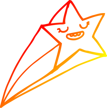 Bir insan tarafından çizilmiş bir çizgi film yıldızının sıcak çizgi çizimi