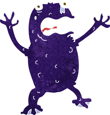 Bir insan tarafından çizilmiş zehirli bir kurbağa.