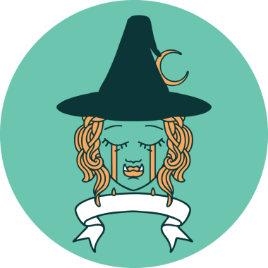 Bir insan tarafından çizilmiş yarı ork karakterli ağlama ikonu