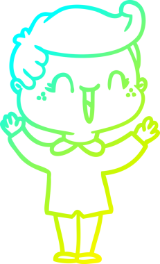 Bir insan tarafından çizilmiş gülen bir çizgi film karakteri çizimi.