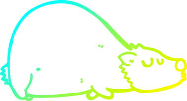 Bir insan tarafından çizilen çizgi film ayısının soğuk gradyan çizgisi.